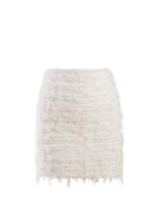 Matchesfashion.com Balmain - Frayed Tweed Skirt - Womens - White