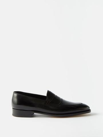 John Lobb - Montgomery Leather Oxford Loafers - Mens - Black