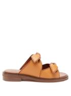 Ladies Shoes See By Chlo - Kamilla Bow-front Leather Sandals - Womens - Brown
