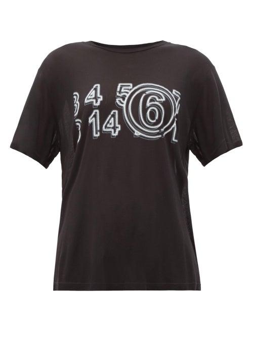 Matchesfashion.com Mm6 Maison Margiela - Logo-print Cotton-jersey T-shirt - Womens - Black