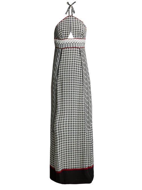 Matchesfashion.com Talitha - Scarf Print Halterneck Silk Dress - Womens - White Multi