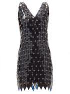 Matchesfashion.com Paco Rabanne - Pvc Diamond-paillette Chainmail Dress - Womens - Navy