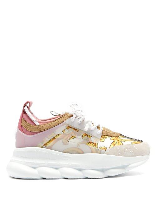 Matchesfashion.com Versace - Chain Reaction Baroque Print Trainers - Womens - White Multi