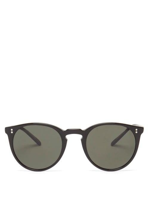 Mens Eyewear Oliver Peoples - O'malley Round Acetate Sunglasses - Mens - Black
