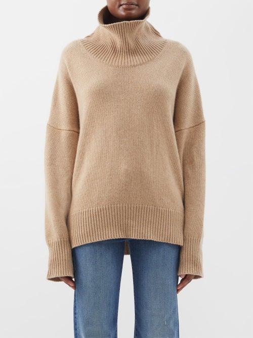 Chlo - Roll-neck Recycled-cashmere Sweater - Womens - Tan