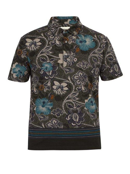 Matchesfashion.com Etro - Hawaiian Paisley Print Cotton Piqu Polo Shirt - Mens - Green Multi