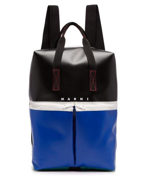Matchesfashion.com Marni - Colour Block Panelled Backpack - Mens - Black Multi