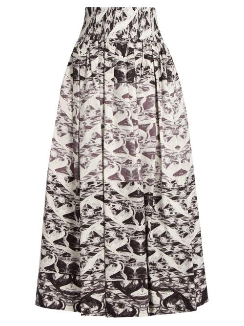 Sophie Theallet Yue Pleated Silk-mikado Skirt