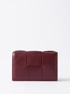 Bottega Veneta - Urban Cassette Intrecciato-leather Cardholder - Mens - Burgundy