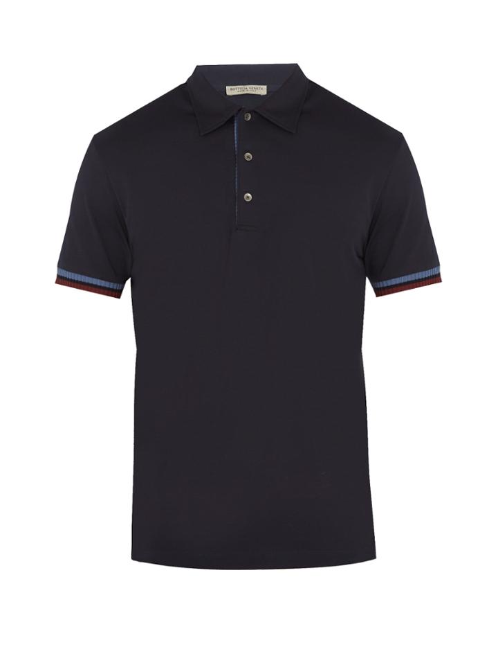 Bottega Veneta Contrast-cuff Cotton-jersey Polo Shirt