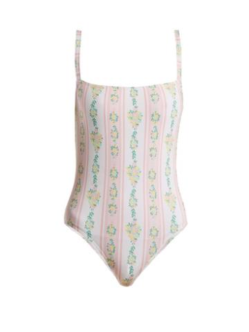 Matchesfashion.com Emilia Wickstead - Scarlet Floral Print Swimsuit - Womens - Pink Print