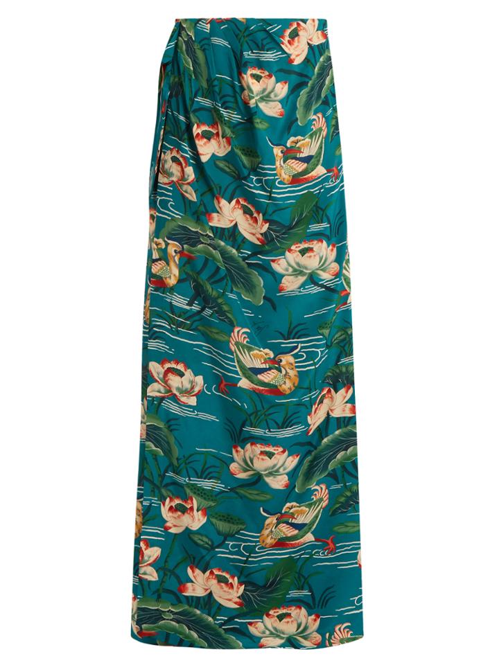 Stella Jean Piccola Silk Crepe De Chine Maxi Skirt