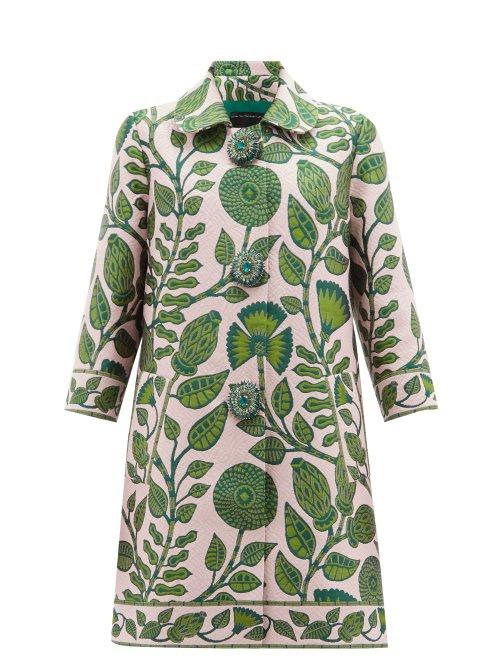 Matchesfashion.com Andrew Gn - Floral Brocade Single Breasted Coat - Womens - Pink Multi