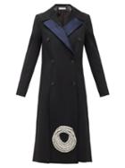 Matchesfashion.com Jw Anderson - Crystal-embellished Wool-twill Coat - Womens - Black