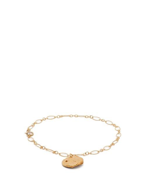 Matchesfashion.com Alighieri - Coin Charm 24kt Gold Plated Anklet - Womens - Gold