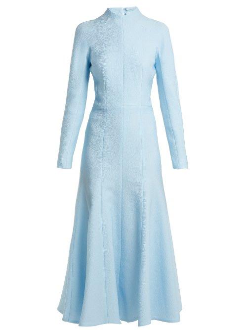 Matchesfashion.com Emilia Wickstead - Amanda Cloqu Dress - Womens - Light Blue