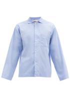 Matchesfashion.com Tekla - Striped Organic-cotton Pyjama Shirt - Mens - Light Blue