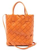 Matchesfashion.com Bottega Veneta - Maxi Cabat Intrecciato Woven Leather Tote Bag - Womens - Orange