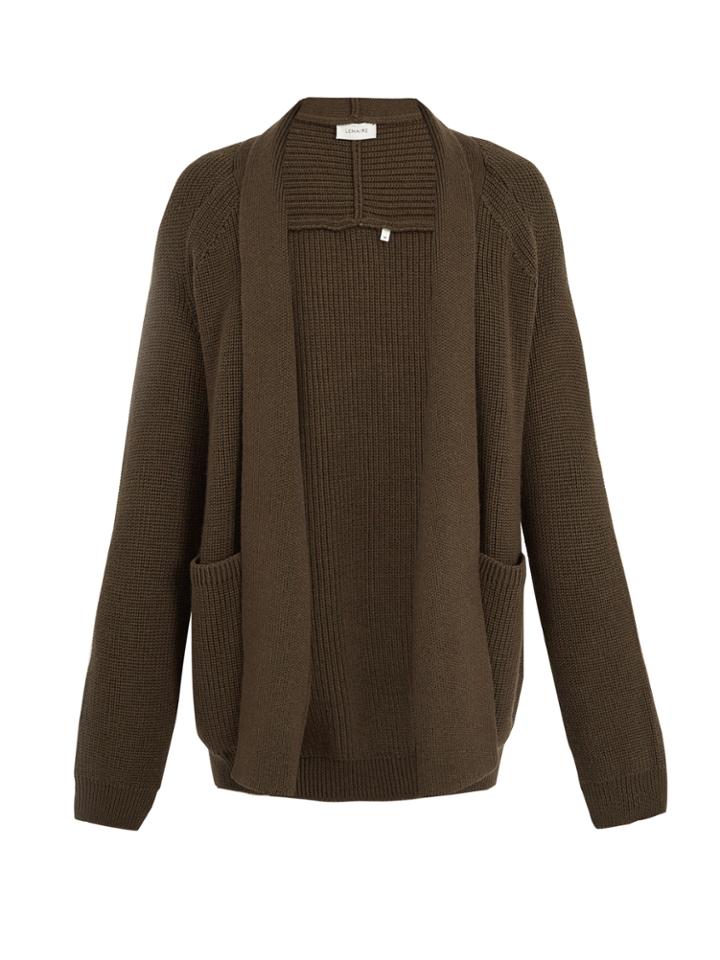 Lemaire Shawl-collar Ribbed-knit Wool Cardigan