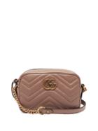Matchesfashion.com Gucci - Gg Marmont Mini Quilted-leather Cross-body Bag - Womens - Nude