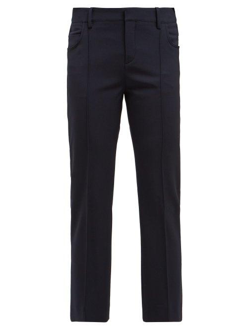 Matchesfashion.com Chlo - Slim Leg Wool Blend Trousers - Womens - Navy