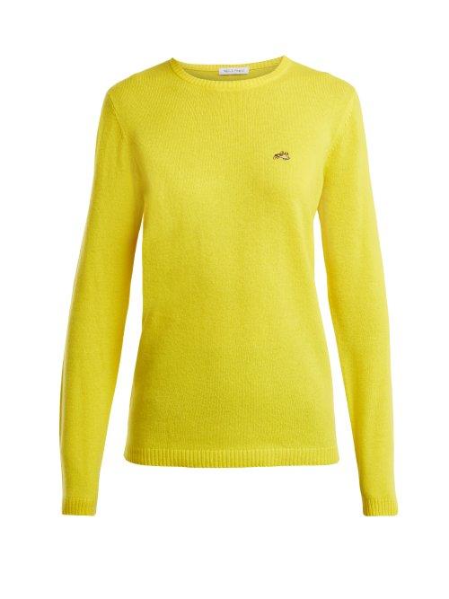 Matchesfashion.com Bella Freud - Round Neck Cashmere Sweater - Womens - Yellow
