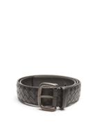 Matchesfashion.com Bottega Veneta - Intrecciato Leather 4cm Belt - Mens - Black