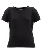 Matchesfashion.com Officine Gnrale - Lara Linen-jersey T-shirt - Womens - Black