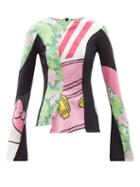 Matchesfashion.com Rave Review - Nala Fluted-sleeve Recycled-cotton Patchwork Top - Womens - Multi