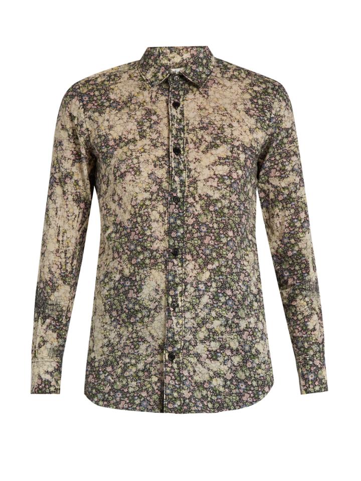 Saint Laurent Floral-print Cotton-batiste Shirt