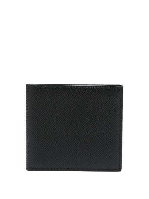 Mens Accessories Smythson - Panama Leather Bi-fold Wallet - Mens - Black