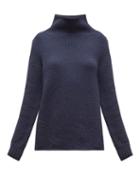 Matchesfashion.com Gabriela Hearst - Velimir High Neck Cashmere Sweater - Womens - Navy
