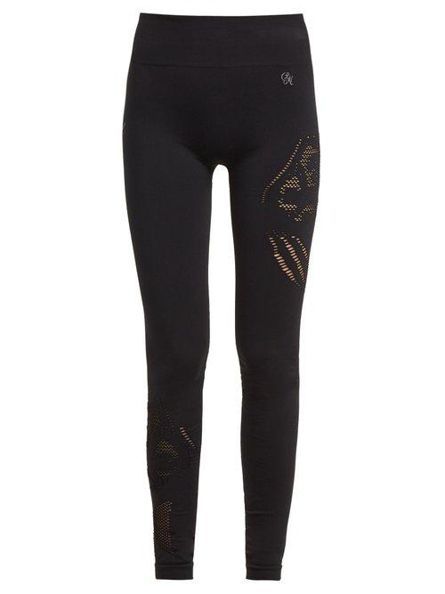 Matchesfashion.com Pepper & Mayne - Laser Cut Leggings - Womens - Black