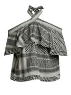 Matchesfashion.com Cecilie Copenhagen - Topanga Scarf Jacquard Cotton Top - Womens - Khaki Multi