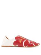 Matchesfashion.com Vita Kin - Hidden Meadow Leather Slipper Shoes - Womens - Red White