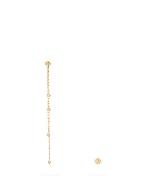 Matchesfashion.com Diane Kordas - Diamond And Rose Gold Chain Earrings - Womens - Gold