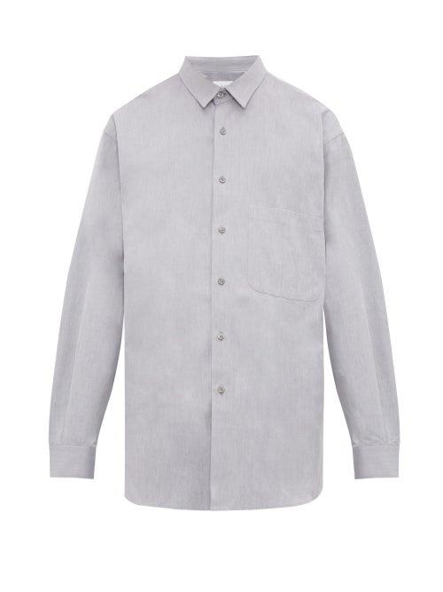 Matchesfashion.com Raey - Batwing Sleeve Cotton Shirt - Mens - Grey