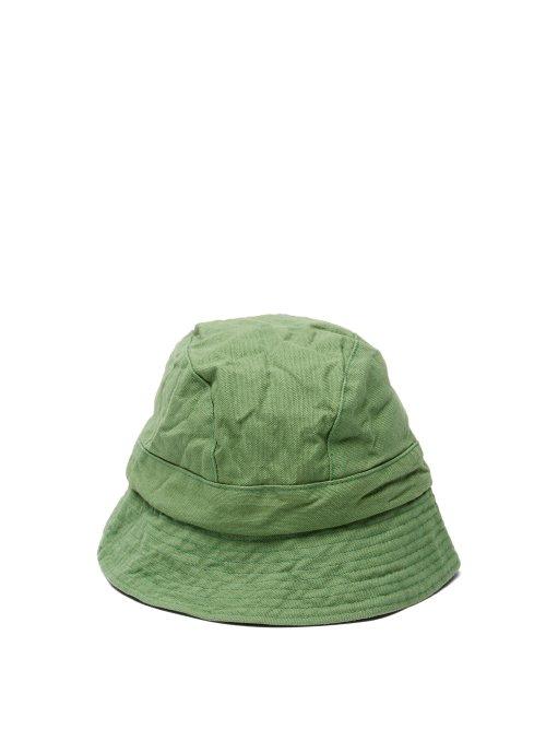 Matchesfashion.com Albertus Swanepoel - Topstitched Cotton Bucket Hat - Mens - Green