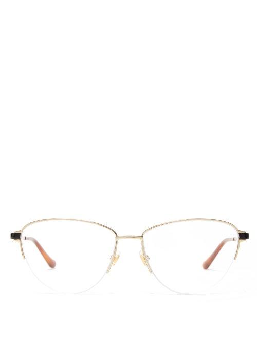 Matchesfashion.com Gucci - Cat Eye Stainless Steel Glasses - Womens - Silver