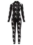 Matchesfashion.com Perfect Moment - Star-intarsia Merino-wool Jumpsuit - Womens - Black Print