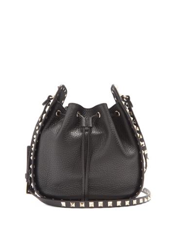 Valentino Rockstud Bucket Grained-leather Cross-body Bag