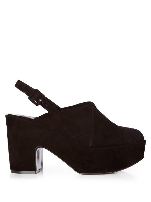 Robert Clergerie Verlo Suede Slingback Platform Pumps