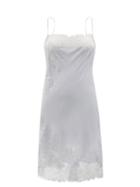 Ladies Lingerie Carine Gilson - Square-neck Lace-trimmed Silk Slip Dress - Womens - Light Grey