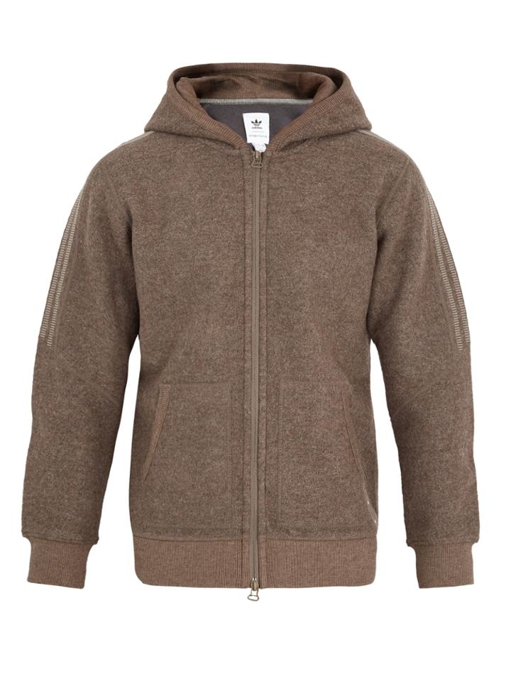 Adidas Originals By Wings + Horns Zip-through Hooded Boucl-knit Sweatshirt