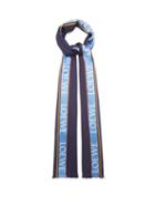 Matchesfashion.com Loewe - Logo-jacquard Silk-blend Scarf - Womens - Blue