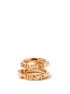 Versace - Medusa And Greca-logo Stacked Ring - Womens - Yellow Gold