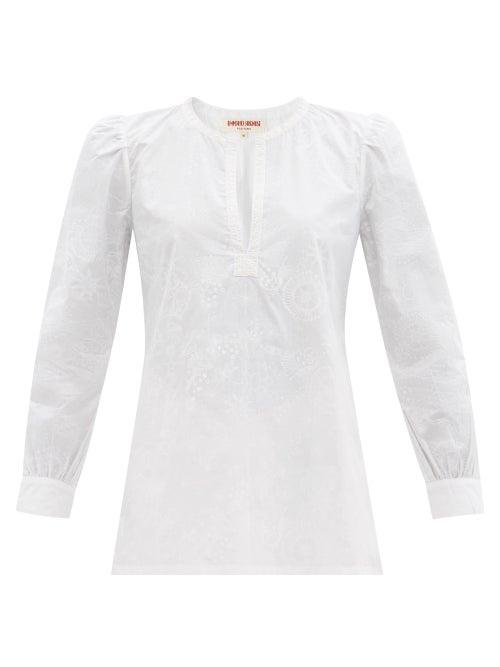 Emporio Sirenuse - Kate Kadhi Mushroom-print Cotton Shirt - Womens - White