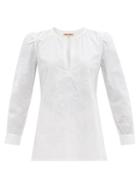 Emporio Sirenuse - Kate Kadhi Mushroom-print Cotton Shirt - Womens - White