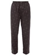 Matchesfashion.com Balenciaga - Logo-print Cotton-poplin Trousers - Mens - Black Grey