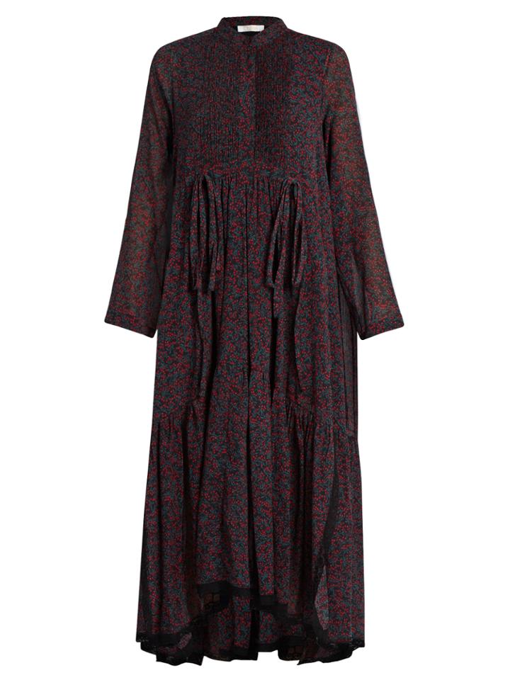 Chloé Cherry-print Cotton And Silk-blend Crepon Dress